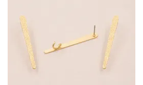 Perno Lámina satinada 40*3mm Oro Mate / Base Pendientes 