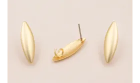 Perno Ovalo concavo 20*5mm Oro Mate / Base Pendientes 