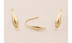Pendiente Gota Acero Inox. 316L. 15*3mm Baño Oro / Base Pendientes