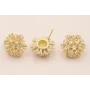 Pendiente Nenufar 17mm diametro Crema / Base Pendientes 