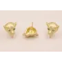 Perno cabeza Tigre ojo verdes 13*13 Dorado Mate / Base Pendientes 