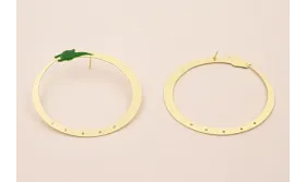 Pendiente Aro dragón 60*50 Dorado Mate / Base Pendientes 