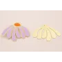 Pendiente pétalos Lila y Melocotón 70*50 Oro Mate / Base Pendientes 