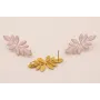 Perno 30*12 Pétalos esmaltados Lila / Base Pendientes 