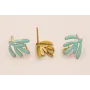 Perno 12-10 Hojas esmaltadas color turquesa / Base Pendientes 