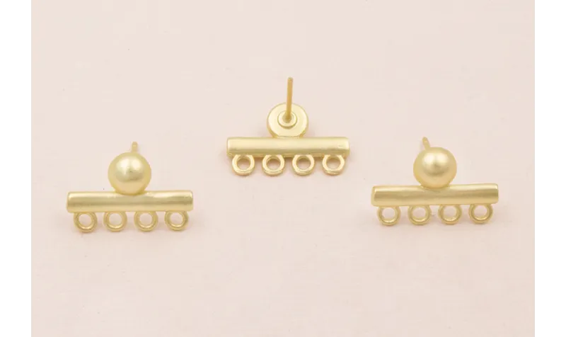 Pendiente con 4 anillas 17mm Oro Mate / Base Pendientes 