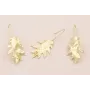 Pendiente Hoja 10 puntas 25*20 Oro Mate / Base Pendientes 