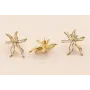 Pendiente Acero Inox. Flor Irregular 32*25 Blanco / Base Pendientes 