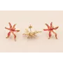 Pendiente Acero Inox. Flor Irregular 32*25 Rosa / Base Pendientes 