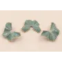 Hoja ondulada esmalte Azul Ribetes Dorados 40*30 / Base Pendientes 