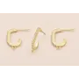 Pendiente Semi Ovalado con Brillos 20*11 Oro Mate / Base Pendientes 