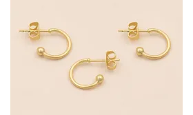 Pendiente Semicirculo de 12mm Oro Mate / Base Pendientes 