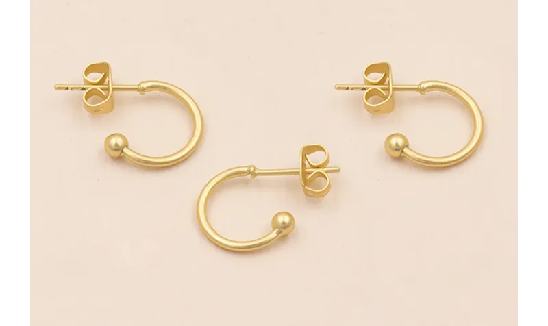 Pendiente Semicirculo de 12mm Oro Mate