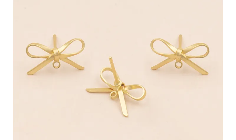 Pendiente Lazo 15*10mm Oro Mate / Base Pendientes 