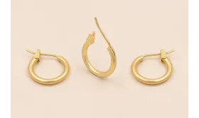 Pendiente Aro cerrado 14mm diametro Dorado Mate / Base Pendientes 