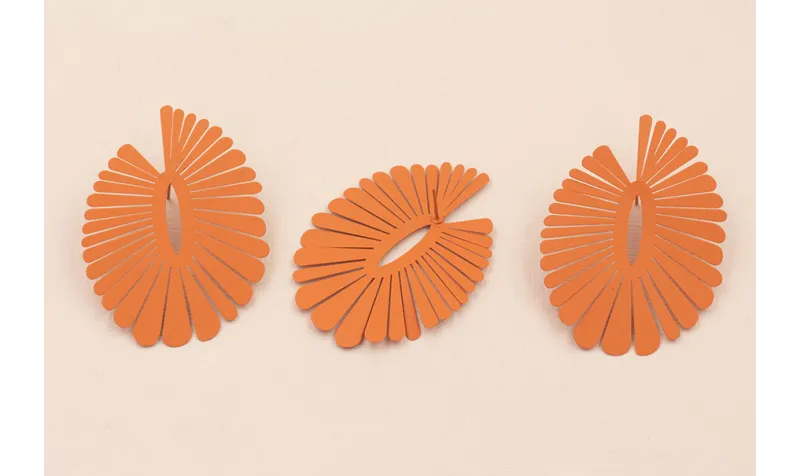 Pendiente Flor Pétalos 52*40mm Coral / Base Pendientes 