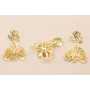 Pendiente Cascada de 2 Flores 52*40mm Oro Mate / Base Pendientes 