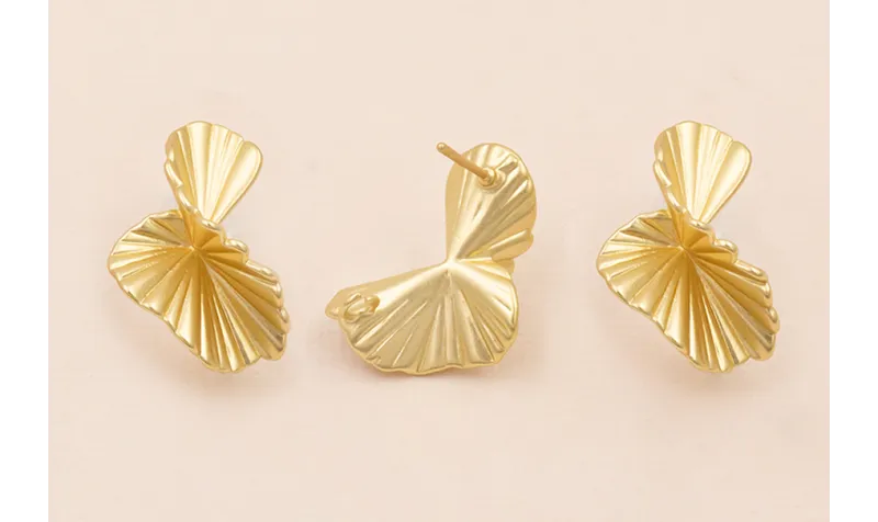 Pendiente Retorcido 25*15mm Oro Mate / Base Pendientes 