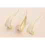 Pendiente pétalo curvado 50*25mm Oro Mate y Beige / Base Pendientes 