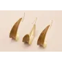 Pendiente pétalo curvado 50*25mm Oro Mate y Marrón / Base Pendientes 