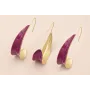 Pendiente pétalo curvado 50*25mm Oro Mate y Morado / Base Pendientes 