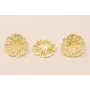 Pendiente Flor 30mm diam, Oro Mate / Base Pendientes 