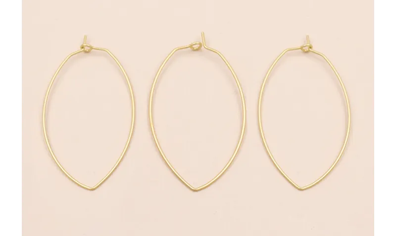 Aro Ovalado 50*28mm Oro Mate / Base Pendientes 