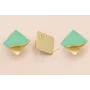 Pendiente Cuadrado Levantado 20-20 Turquesa / Base Pendientes 