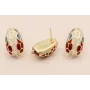 Pendiente Cabeza serpiente 30*12*7 Granate Blanco / Base Pendientes 