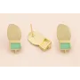 Pendiente cuadrado Turquesa con Chapa 18*7 O- Mate / Base Pendientes 
