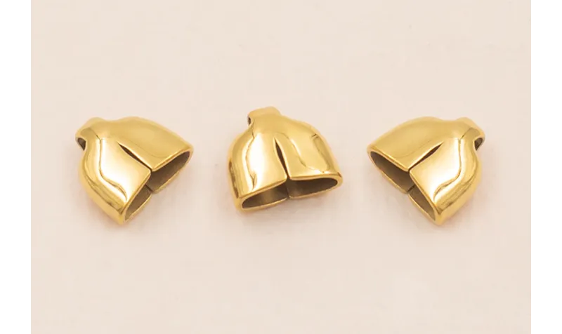 Terminal Campana Acero Inox. 7*3mm Oro / Terminales de Acero Inoxidable