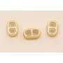 Terminal 2 agujeros con silicona 13*7mm Oro Mate / Terminales de Latón / Zamak