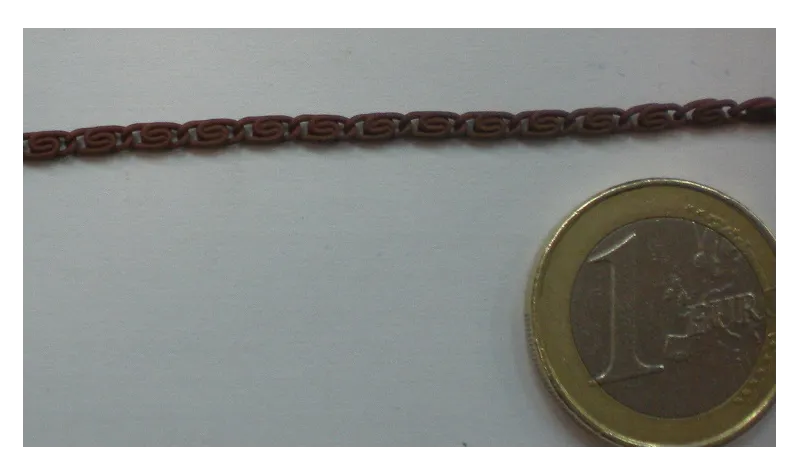 Tramo de 70cms cadena engomada Marrón Ancho de 2mm / Cadenas de Latón / Zamak