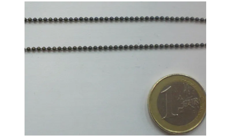 Cadena bolas 1,5mm  oro viejo / Cadenas de Latón / Zamak