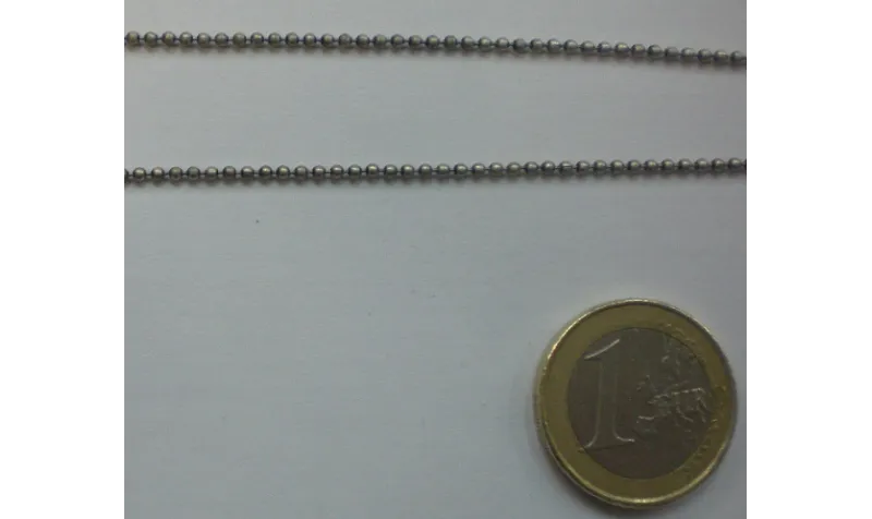 Cadena bolas 1,5mm  plata vieja / Cadenas de Latón / Zamak
