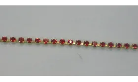 Cadena Strass ss 6,5 Rojo / Cadenas de Latón / Zamak