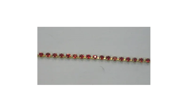 Cadena Strass ss 6,5 Rojo / Cadenas de Latón / Zamak