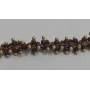 Cadena engarzada 4 lineas abalorio grana / Cadenas de Latón / Zamak