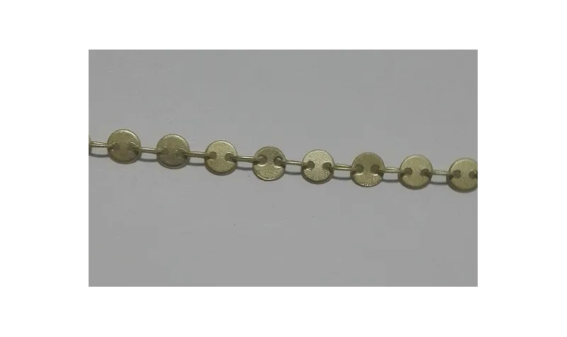 Cadena Chapitas Oro Mate / Cadenas de Latón / Zamak