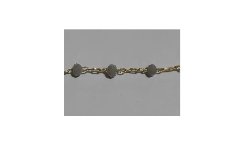 Cadena engarzada piedra 3*2 Gris