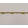 Cadena de 1,5mm oro mate con Microesmalte Verde / Cadenas de Latón / Zamak