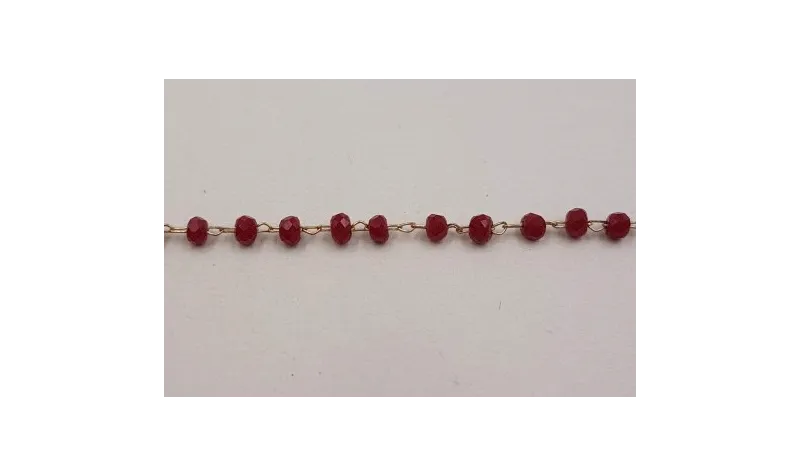 cadena engarzada cristales 2*3mm Granate