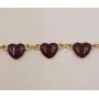 Cadena corazones esmaltados 7mm Granate / Cadenas de Latón / Zamak