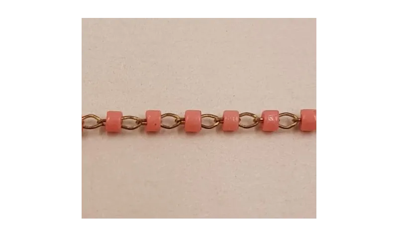Cadena engarzada Miyuki Delika Rosa DB2114 / Cadenas de Latón / Zamak