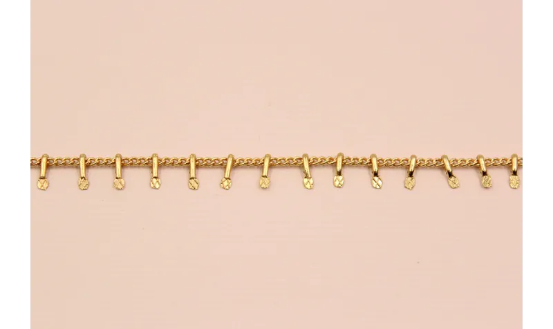 Cadena de 1,5mm con colgante de 3,5mm Oro Mate / Cadenas de Latón / Zamak