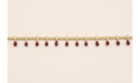 Cadena pivotes granates Coral de 5mm en Oro Mate / Cadenas de Latón / Zamak
