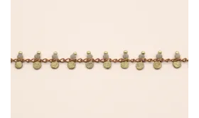 Cadena chapita latón 3mm con cristal Gris / Cadenas de Latón / Zamak