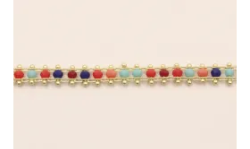 Cadena cristal multicolor 3*2mm  Dorado Mate / Cadenas de Latón / Zamak
