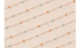 Cadena Facetadas opales 3*2mm / Cadenas de Latón / Zamak