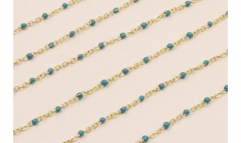 Stainless Steel: Cadena Acero eslabón 1mm Azul